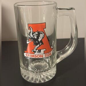 University of Alabama Crimson Tide Glass Beer Mug - Clear Glass